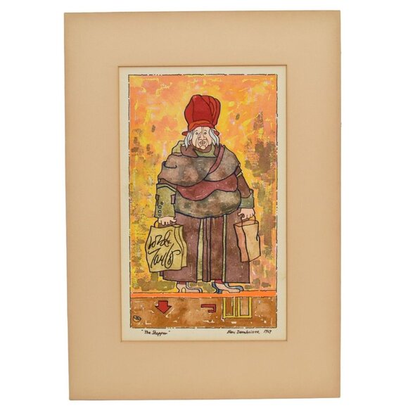 1969 Hans Dannheisser Enhanced Lithograph The Shopper NYC Lord & Taylor - Picture 2 of 6